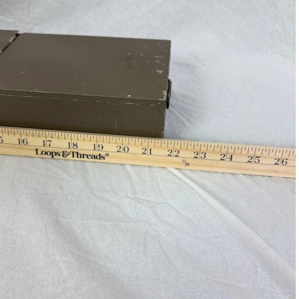 Vintage Lefebure Safe Deposit Box Metal Brown‎ Industrial Storage